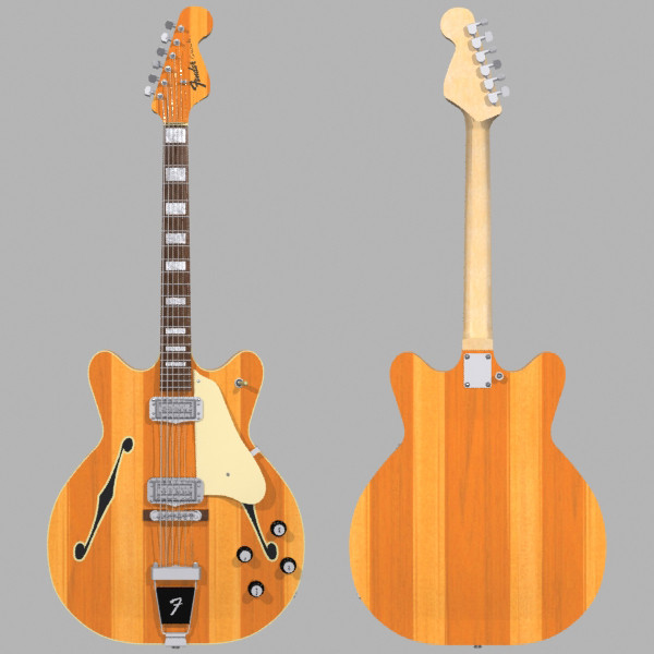 3d model guitar fender coronado - Fender Coronado Guitar: Stripes Finish: Max Format... by phantomliving